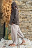 Kiti Paisley Damask Artist Smock Coffee Bean